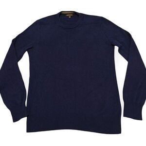 Banana Republic Extra Fine Merino Wool Cotton blend Blue crew neck sweater L